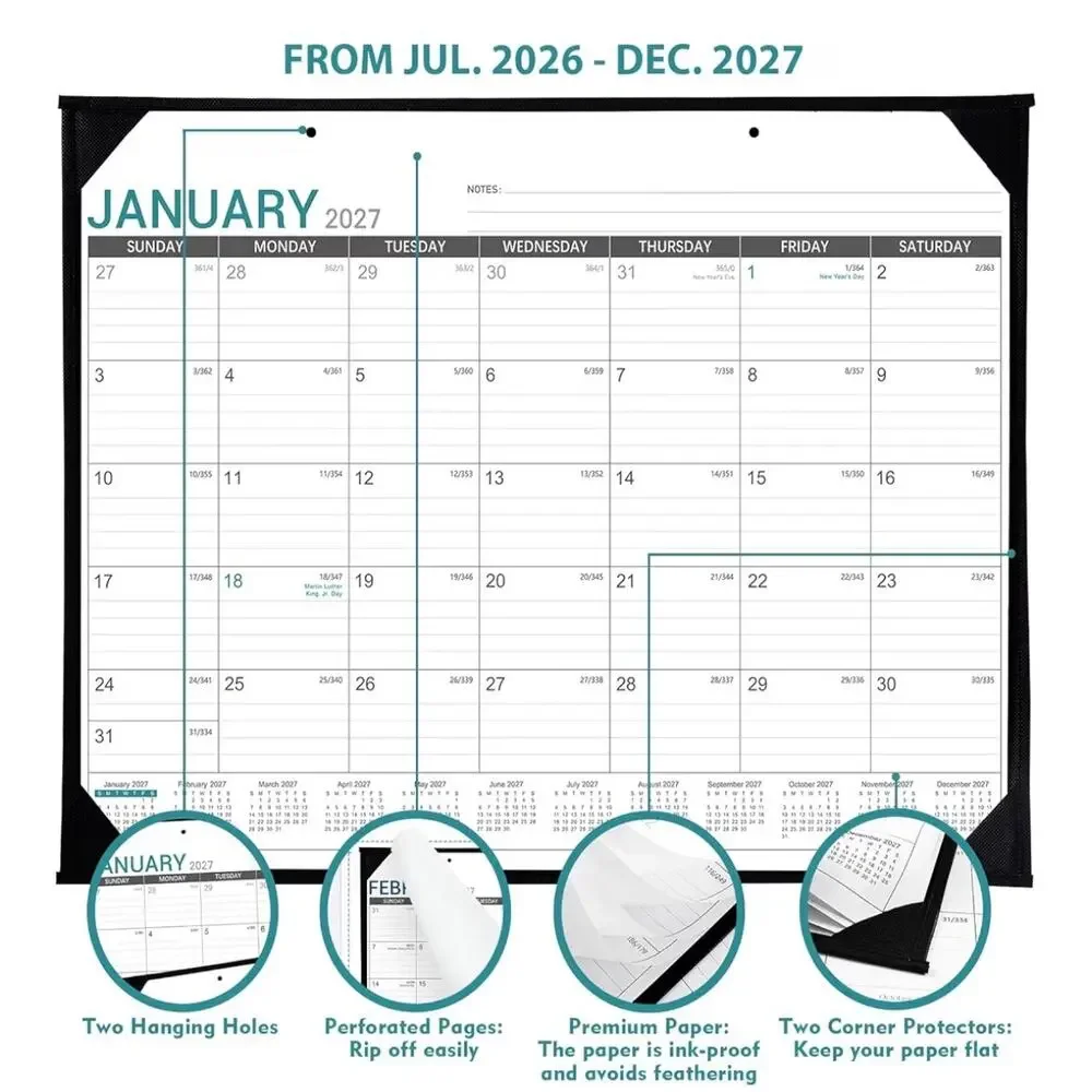 2026-2027 Desk Calendar - Roll Packaging Desk Calendar 2026-2027 (C236)